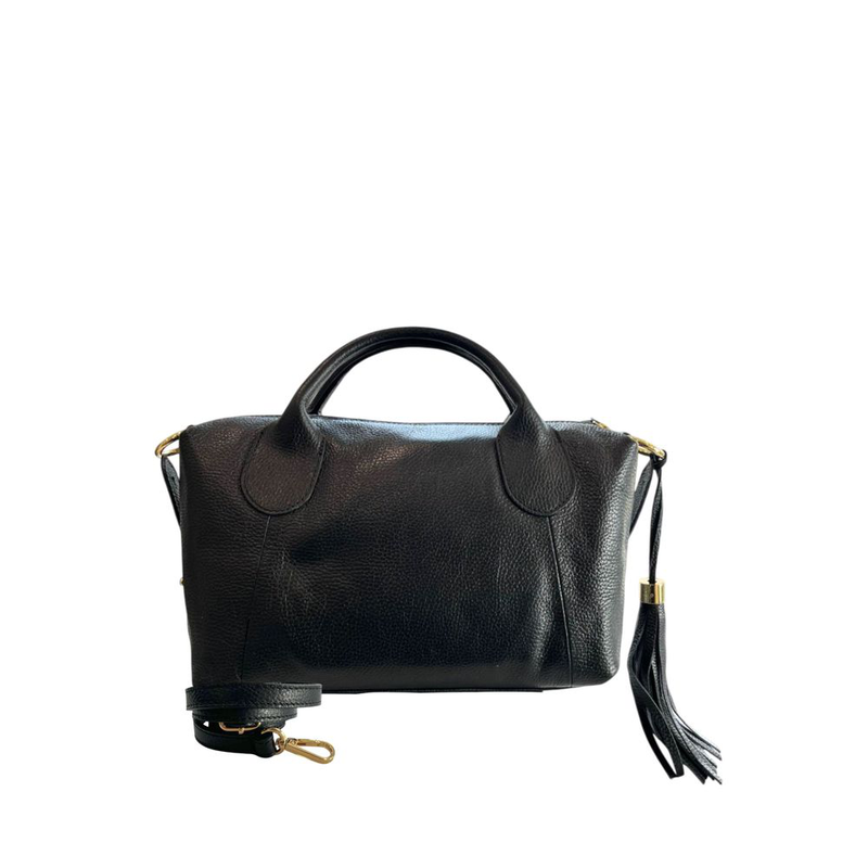 Black leather women handbag-null