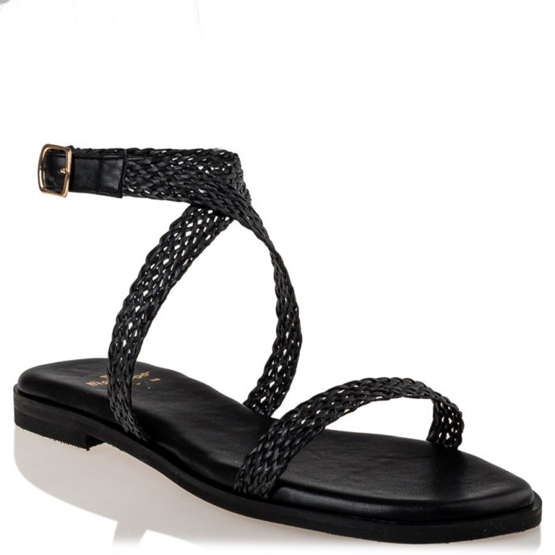 Theros flat sandals designed by mairibo , black-null