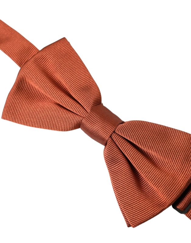 Brown silk adjustable neck men bow tie-null