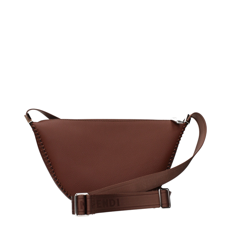 Brown leather crossbody bag-null