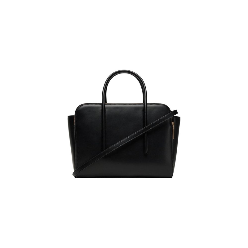 Black leather handbag-null