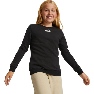 Alpha girls fleece crew, Black, medium