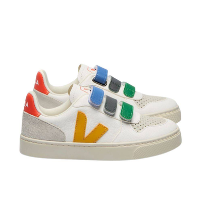 V-10 chrome-free leather kids, Cloud White / Multicolor, medium