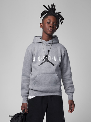 Jordan kids jumpman sustainable po hoodie, Carbon Heather, medium