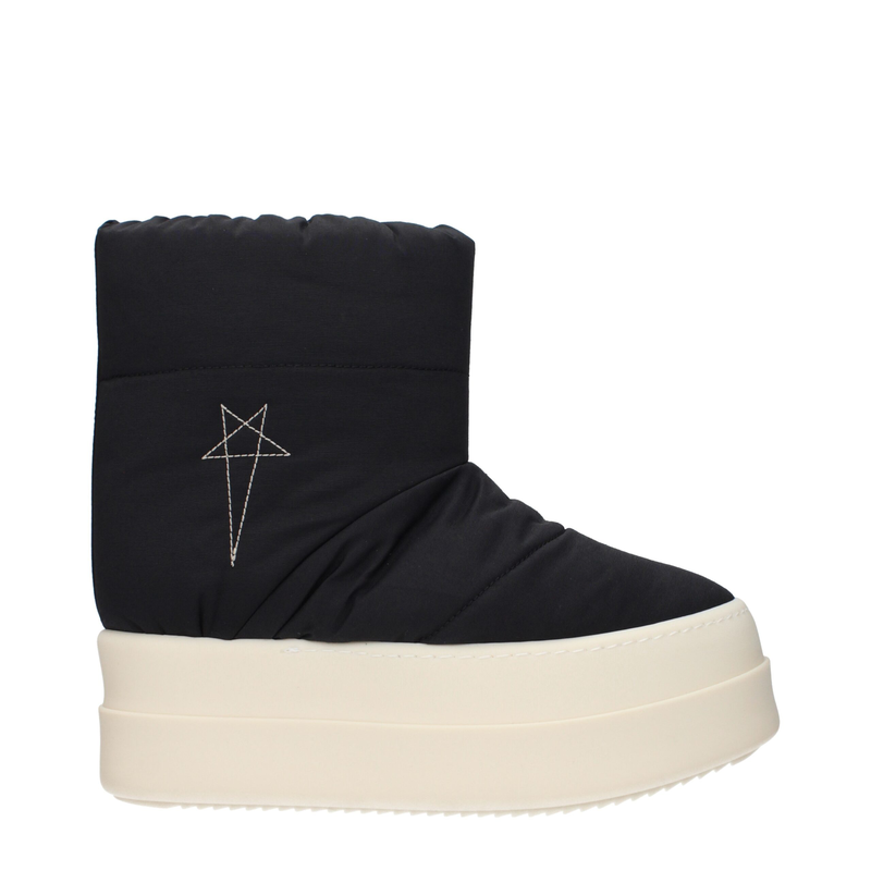 Black fabric ankle boots-null