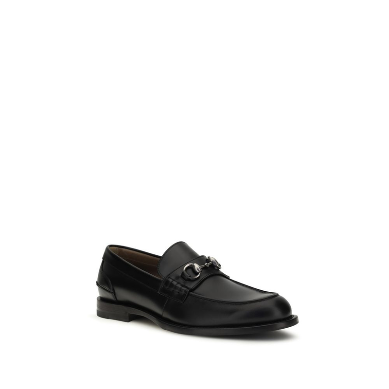 Black calf leather bos taurus slip-on loafers-null