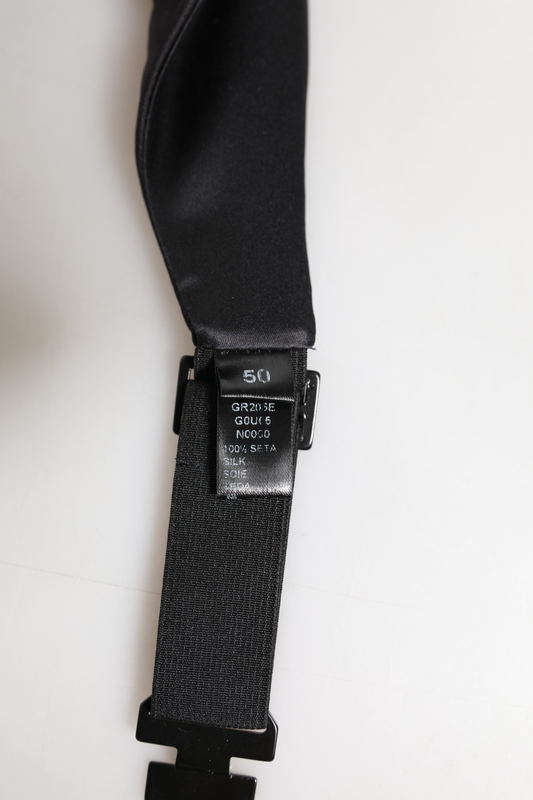 Black men 100% silk belt wide waist cummerbund-null