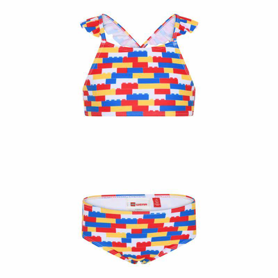 Wear all over bricks print bikini, Multicolor, medium