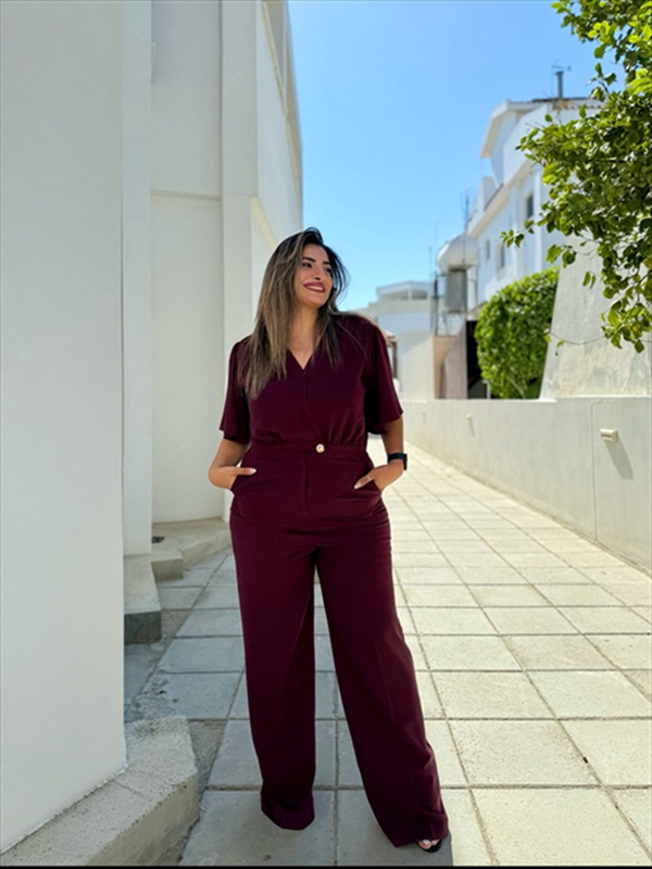 Jumpsuit crepe cross front-null