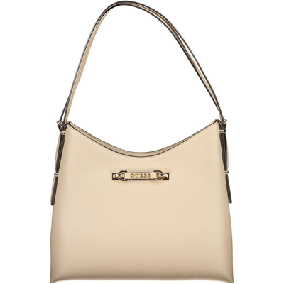 Beige poliuretano women handbag, Beige, medium