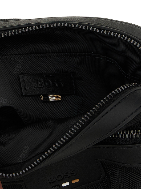 Black polyester crossbody bag-null