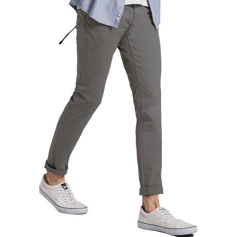 Slim chino with belt παντελονι ανδρικο castlerock grey image number null