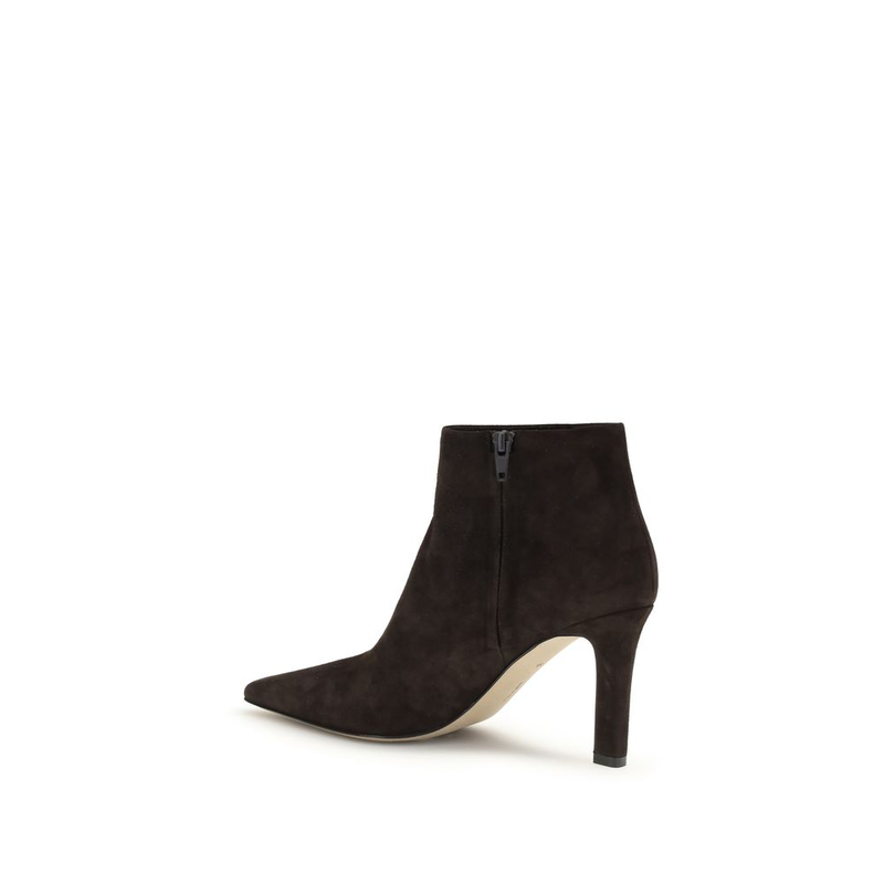 Brown lamb leather ankle boots-null