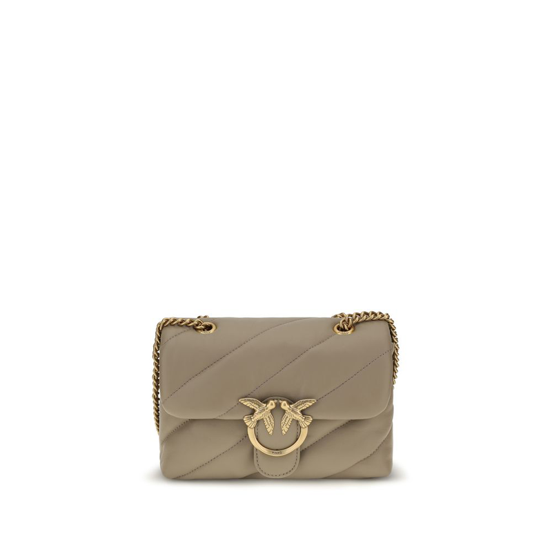 Beige calf leather bos taurus shoulder bag-null