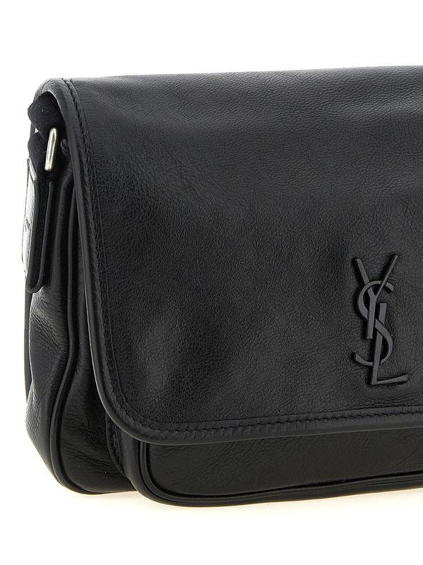 Black calfskin crossbody bag-null