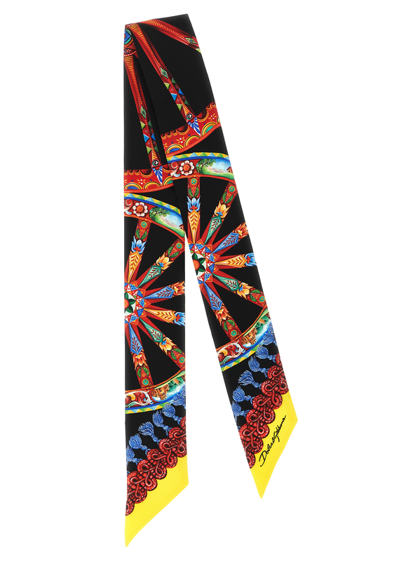 Multicolor silk foulard-null