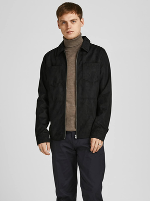 Jack & jones cooper overshirt zip, Black, medium