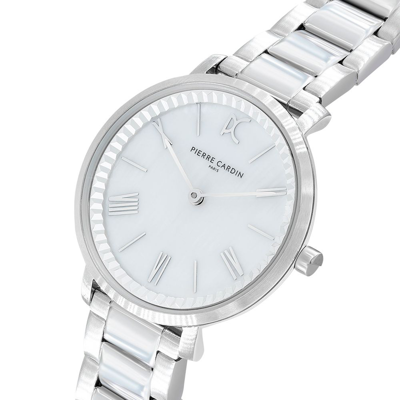 Gray stainless steel dress watch-null