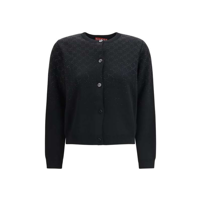 Black wool cardigan-null