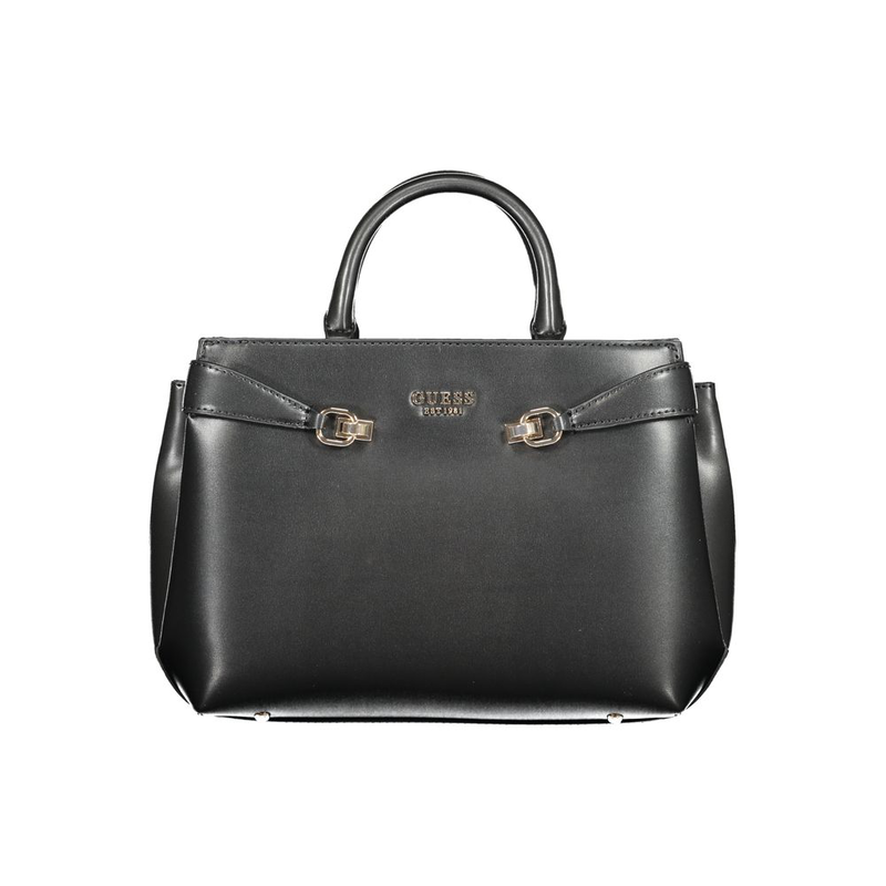 Black polyurethane women's handbag-null