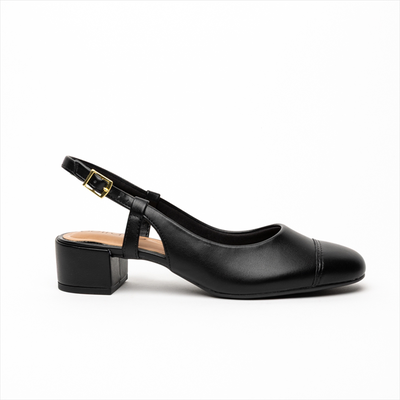Beira rio low heel slingback pumps with toe cap trim