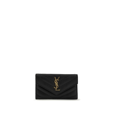 Black calf leather bos taurus wallet, Black, medium