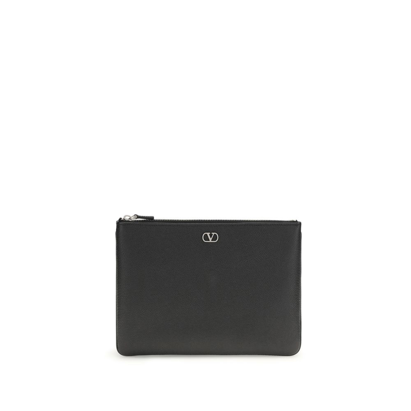 Black calf leather bos taurus clutch bag-null