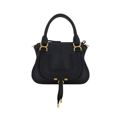 Black calf leather bos taurus handbag, Black, medium