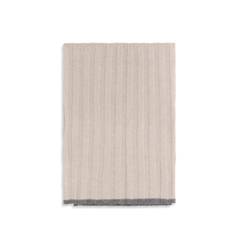 Beige cashmere scarf-null