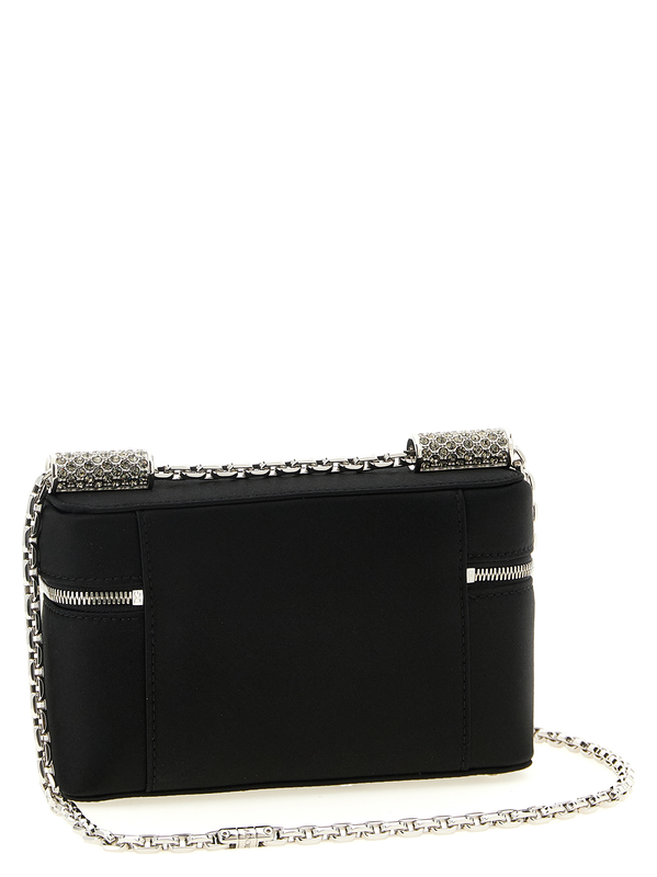 Black viscose crossbody bag-null