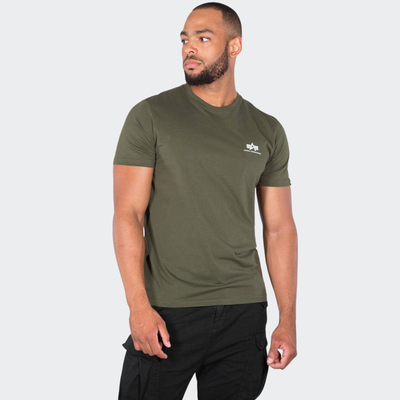 Basic t shirt small logo, Kkhaki, medium
