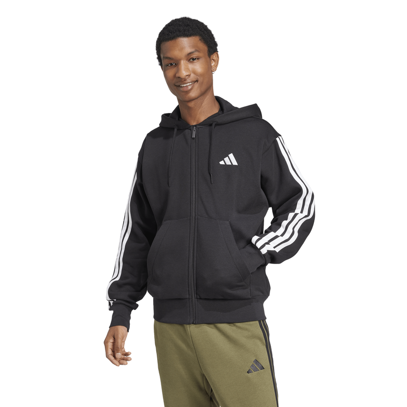 Adidas mens essentials 3-stripes fleece hoodie-null