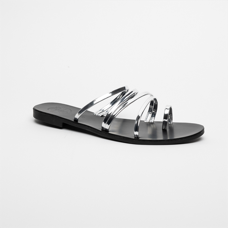 Athenais flat sandals with metallic straps-null