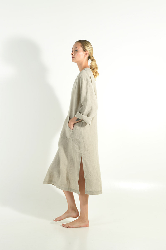 Jeff midi linen dress-null