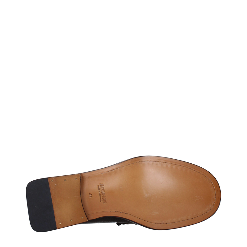 Brown leather slip-on loafers-null
