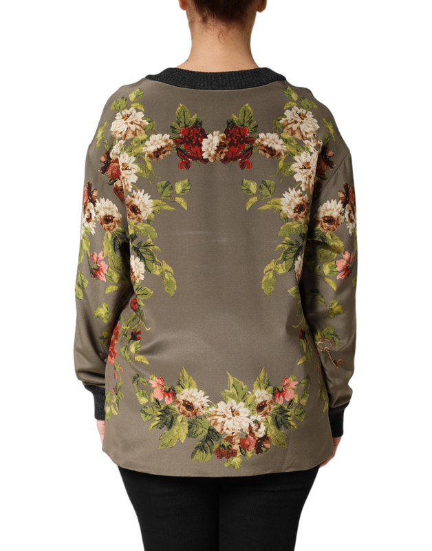 Enchanted sicily silk crewneck blouse sweater-null