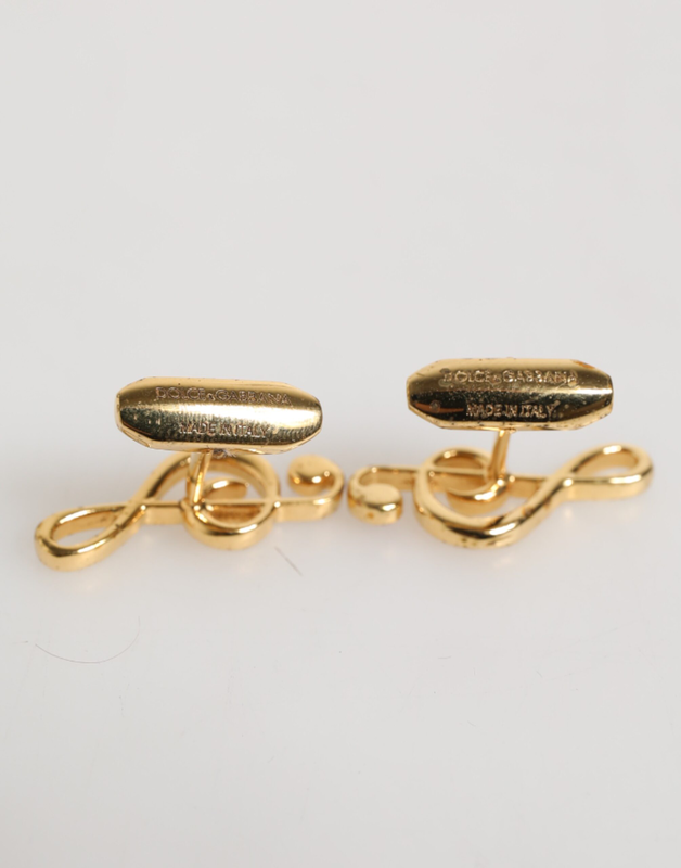 Gold musical note metal brass pin men accessory cufflinks-null