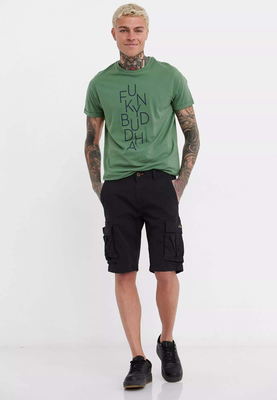Funkybuddha shorts cargo, Onyxblack, medium