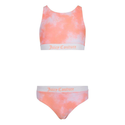 Juicy Couture girls tie dye swimset, Light Orange, medium