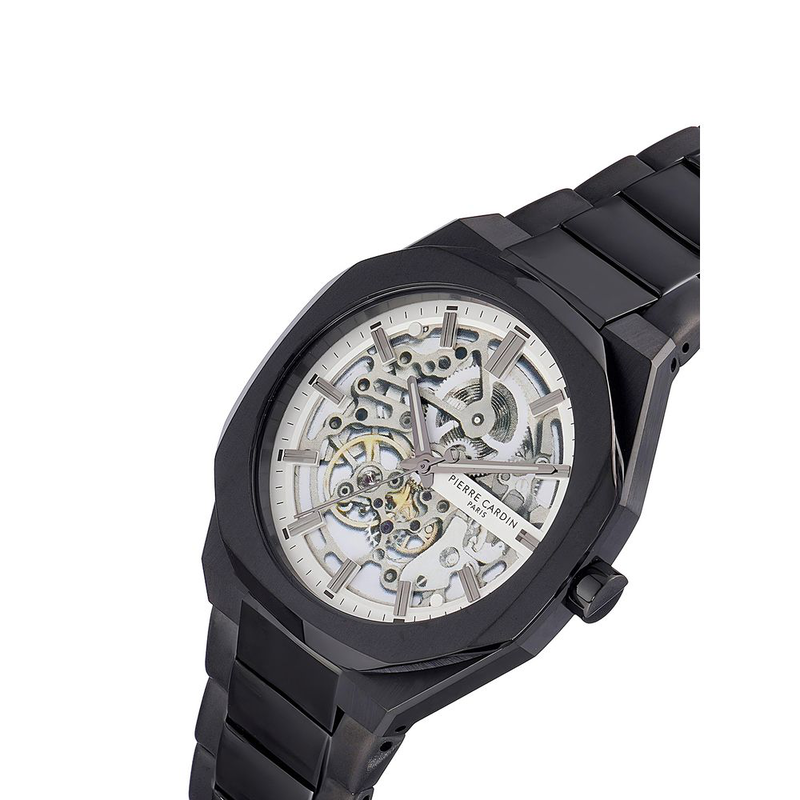 Black stainless steel dress watch-null