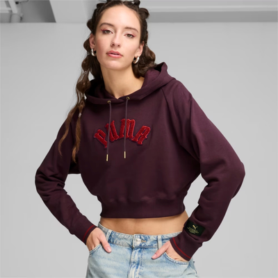 Puma classics play.paris. Relaxed hoodie, Grape Leaf, medium