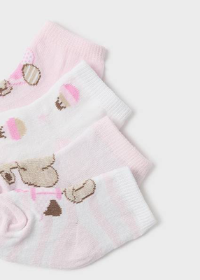 Σετ 4 ζευγαρια καλτσακια, Baby Pink, medium