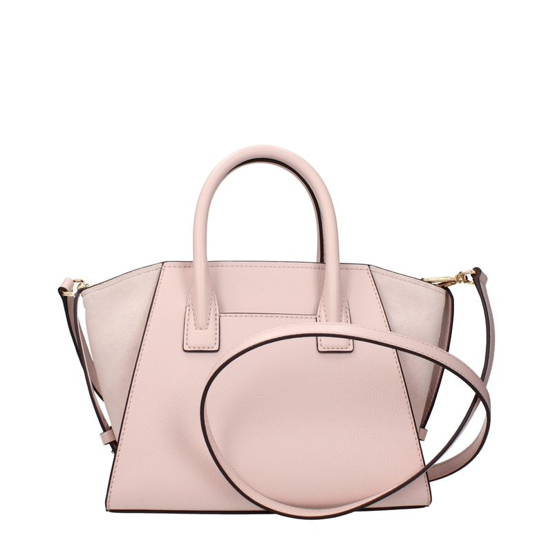 Pink leather handbag-null