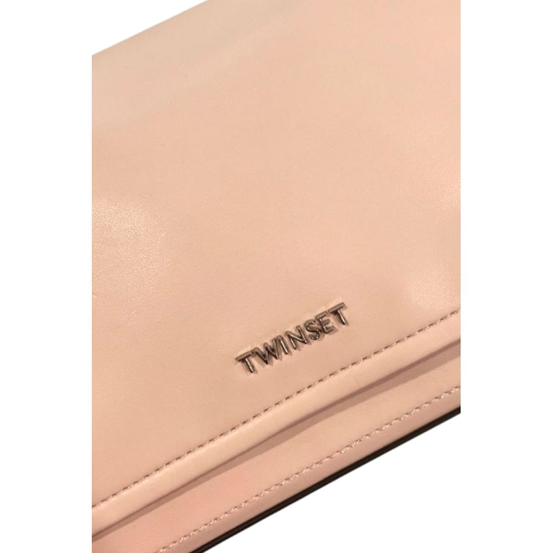 Pink polyurethane women shoulder bag-null