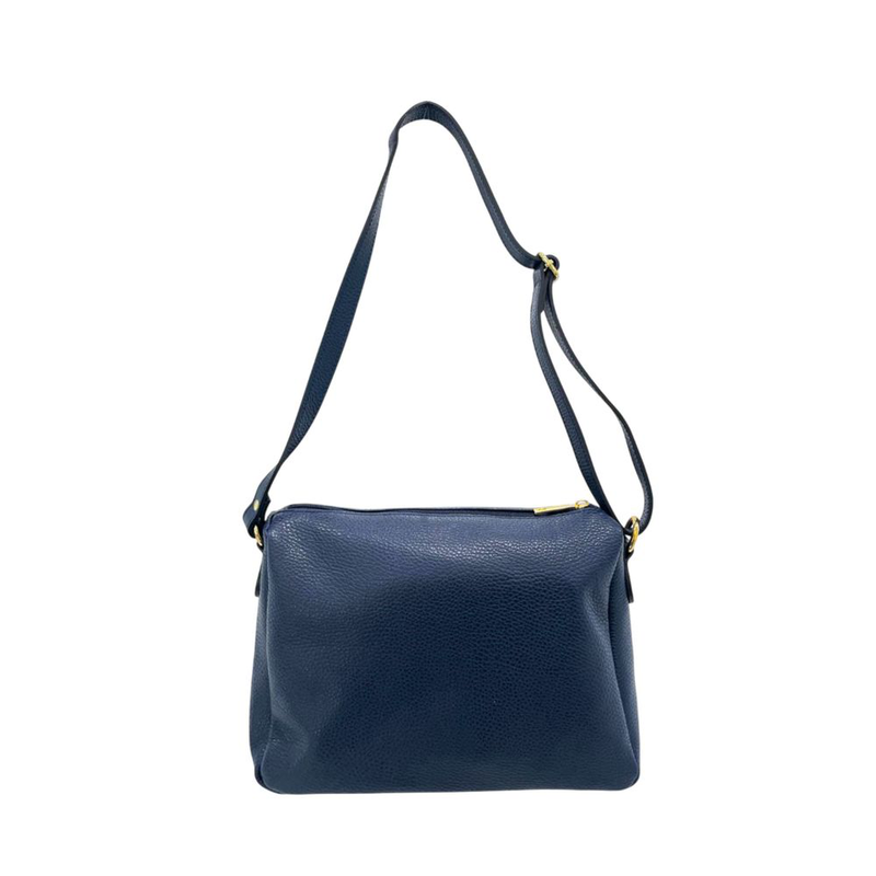 Blue leather women crossbody bag-null