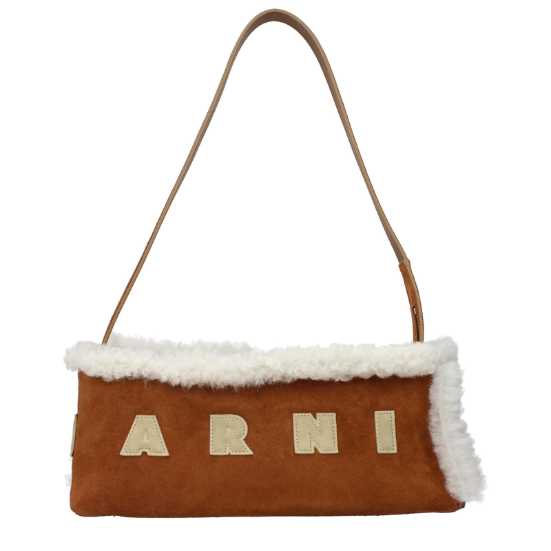 Brown leather shoulder bag-null