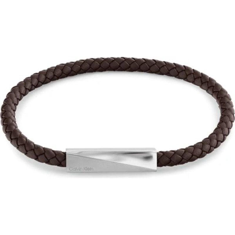 Calvin Klein brown leather men's bracelet-null