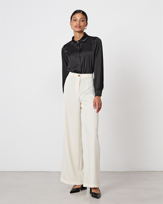 Trouser wide leg crepe