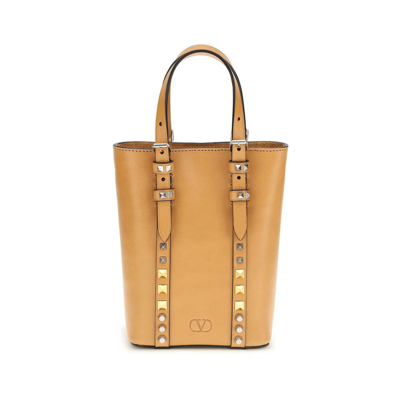 Beige calf leather bos taurus shoulder bag-null