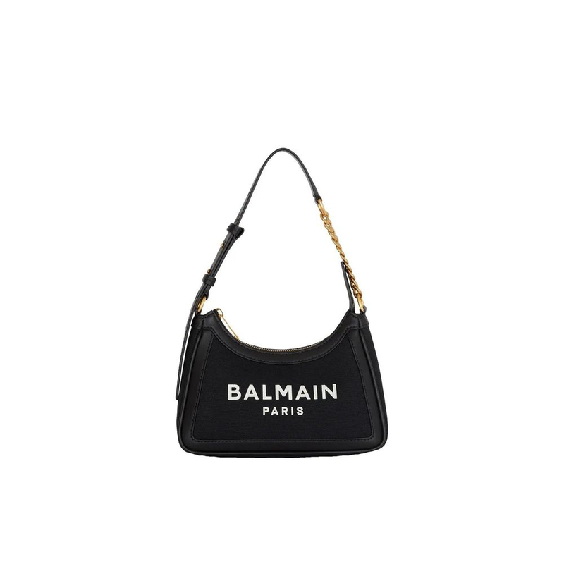 Black cotton shoulder bag-null